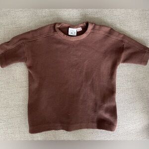 Toddler boys Zara brown waffle knit shirt size 2-3